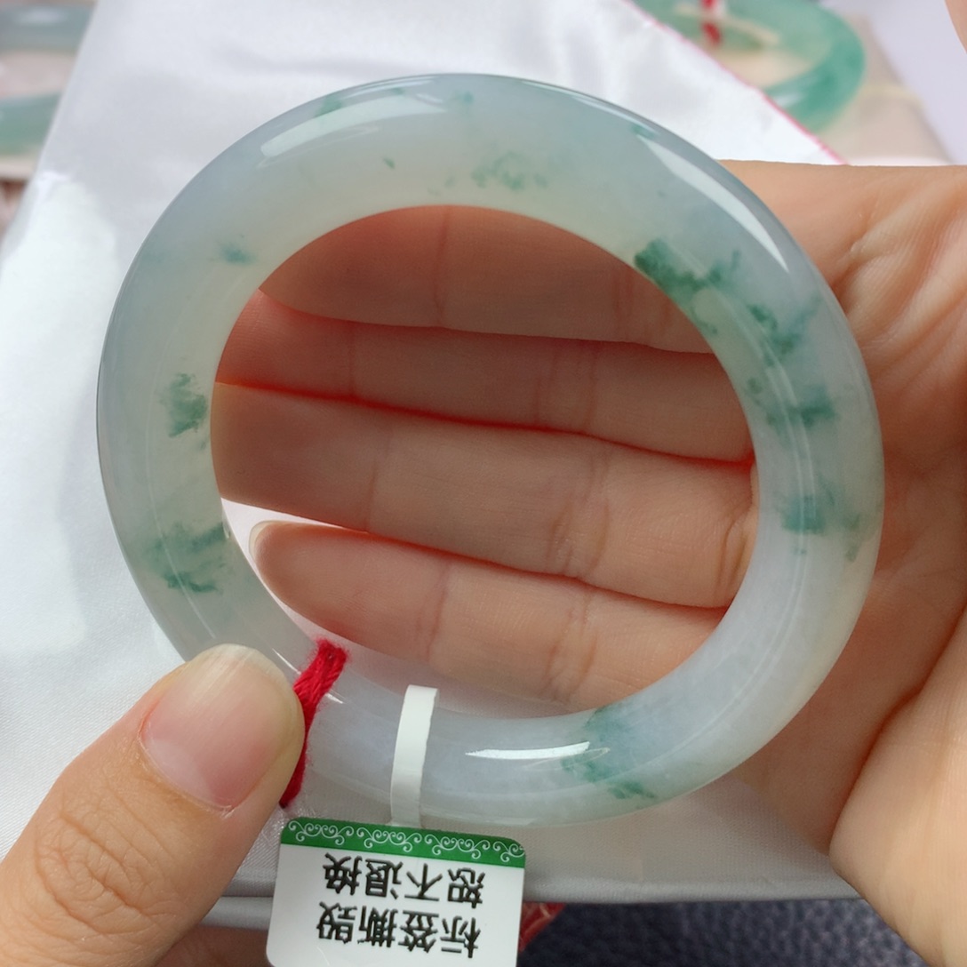 未镶嵌手镯翡翠缅甸天然翡翠A货53圆