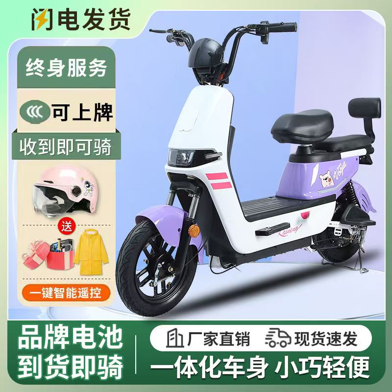 电动车成人电瓶车电动自行车锂电池48V可上牌男女折叠两轮代步车