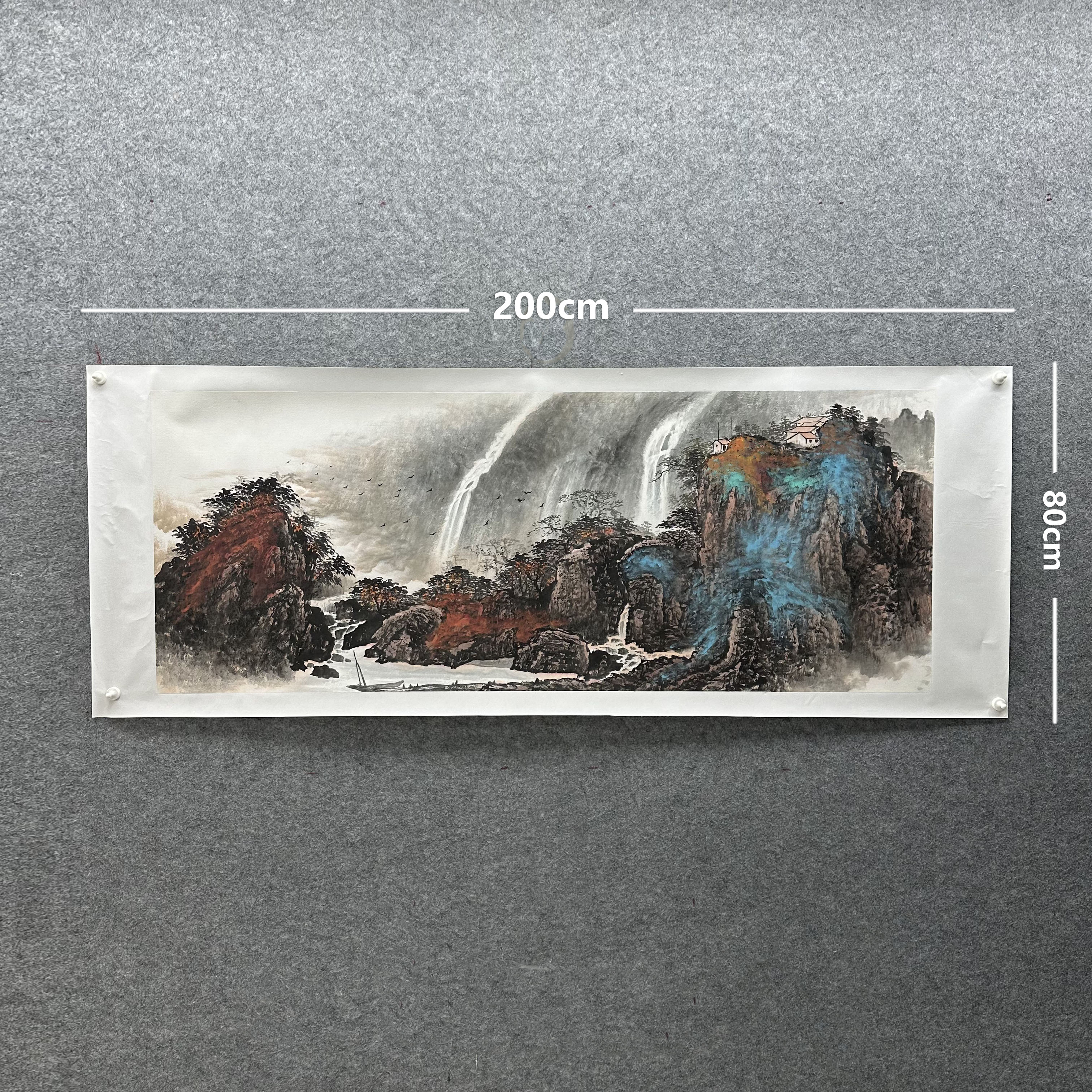 【山水画】张恒禄200*80cm手绘礼盒作品（15）