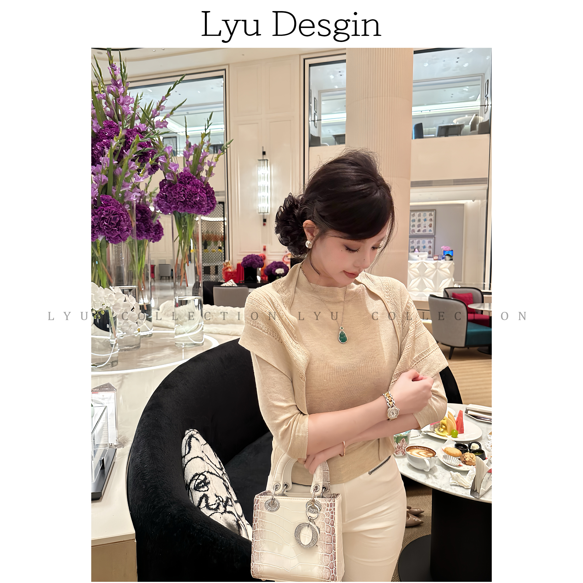 冰冰● 软糯气质披肩套头针织套装预VVD4ZZS8323