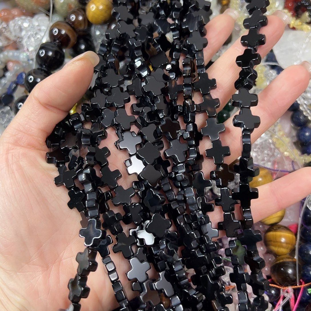 玛瑙/玉髓未镶嵌珠宝半成品，黑玛瑙一条