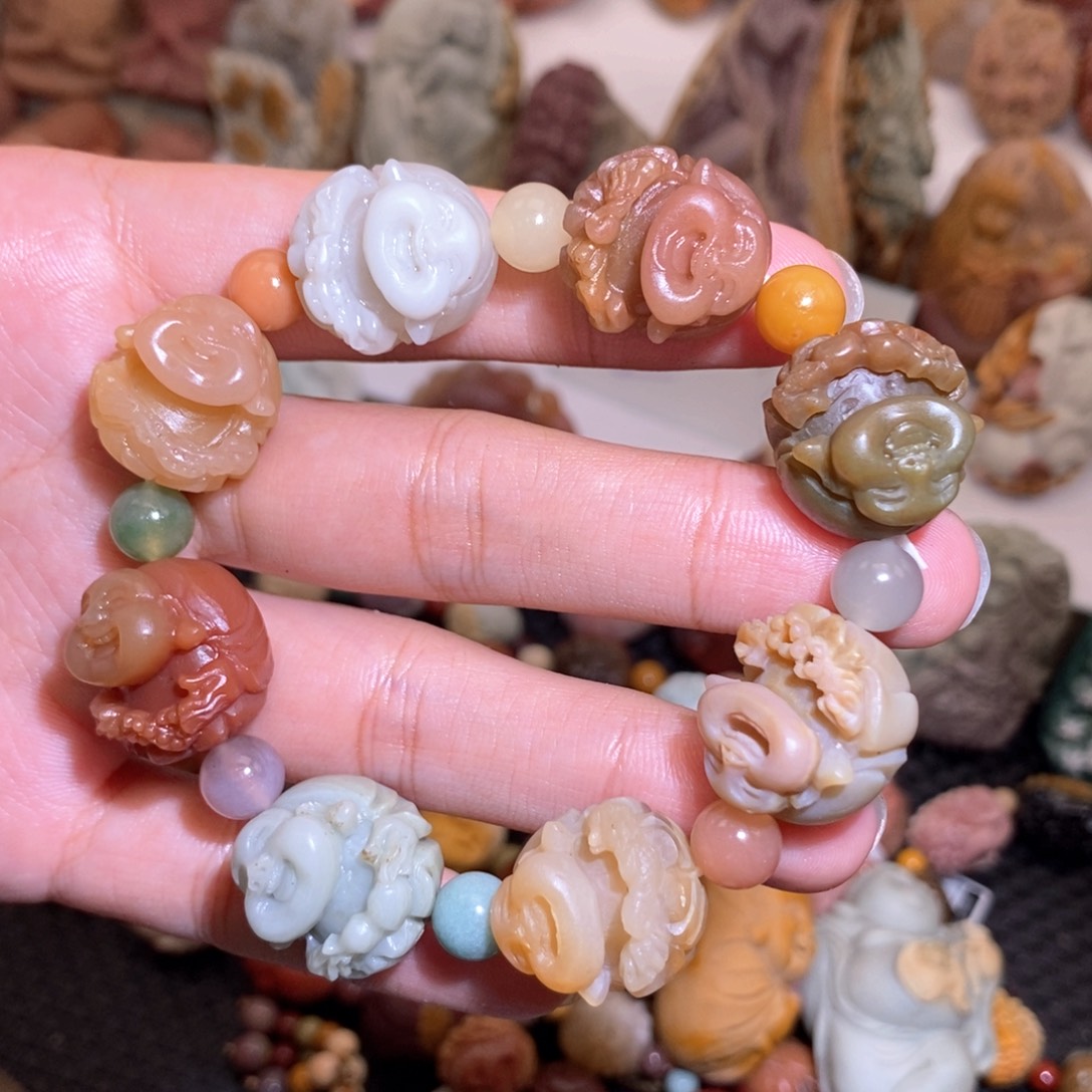 石英质玉（阿拉善玉）手链未镶嵌