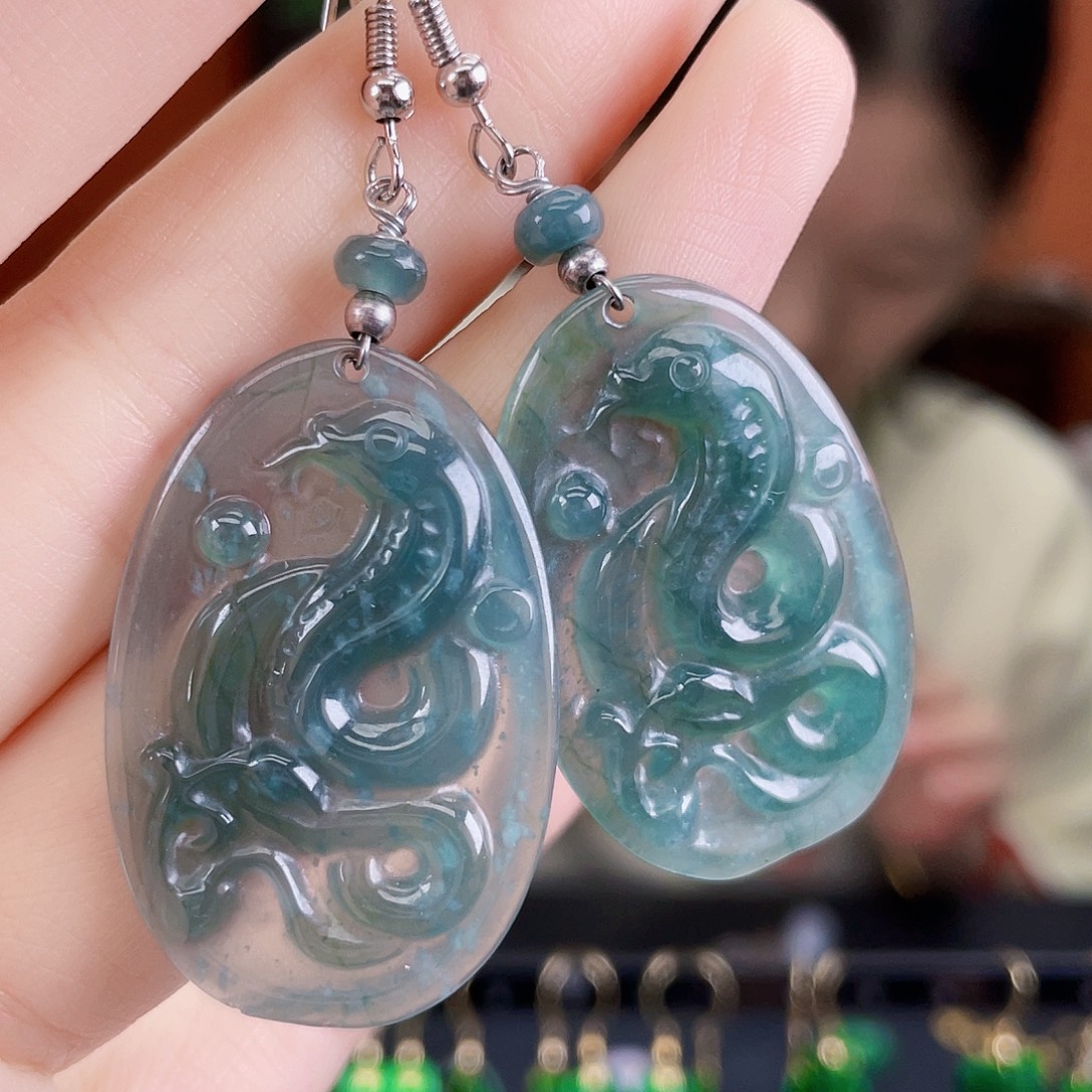 翡翠未镶嵌耳饰饰品