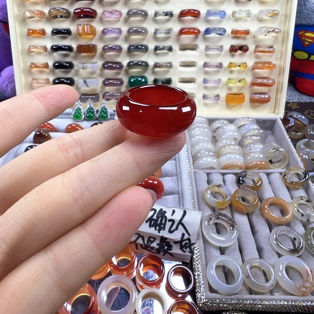 玛瑙/玉髓未镶嵌戒指B12不退换18.2港