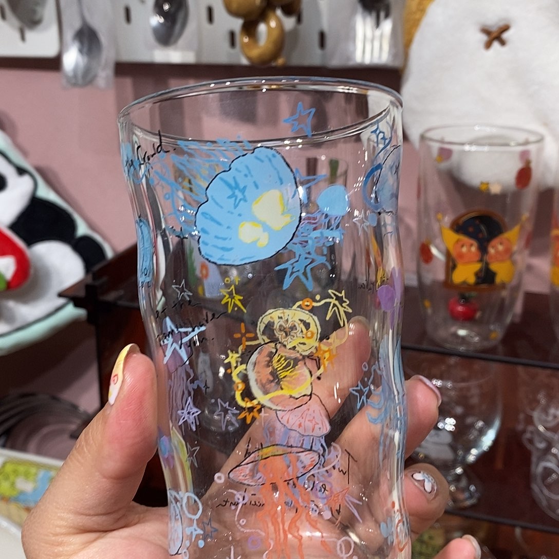 陶瓷高硼硅玻璃水母杯子