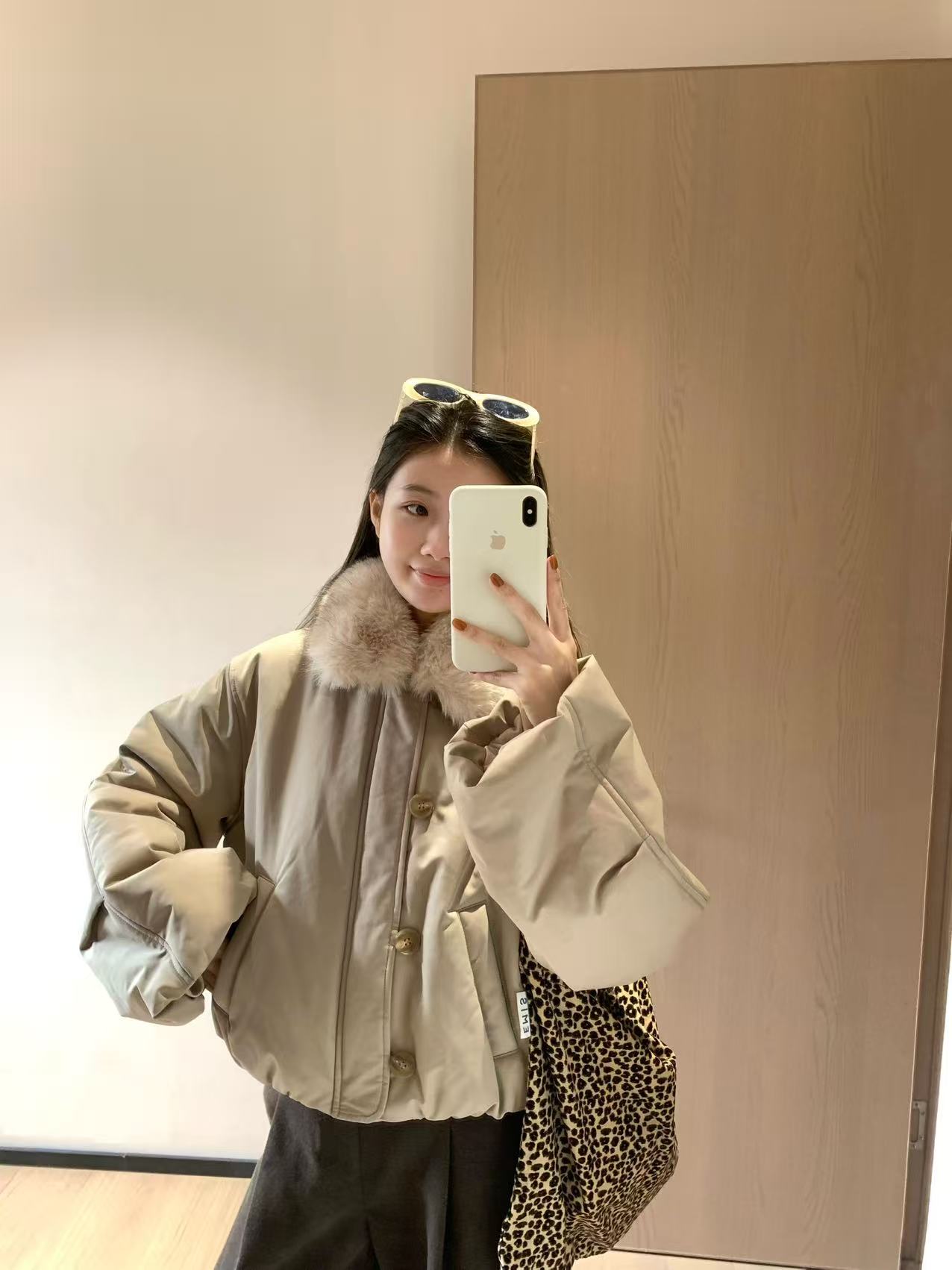 韩11可拆卸毛毛翻领棉衣棉服女冬季宽松保暖外套绝棉袄97781