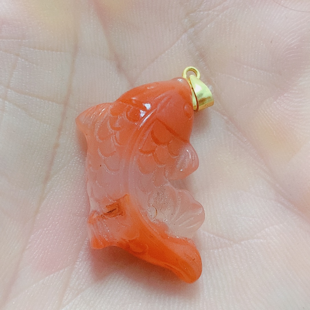 南红玛瑙银S925镶嵌吊坠(不含链)
