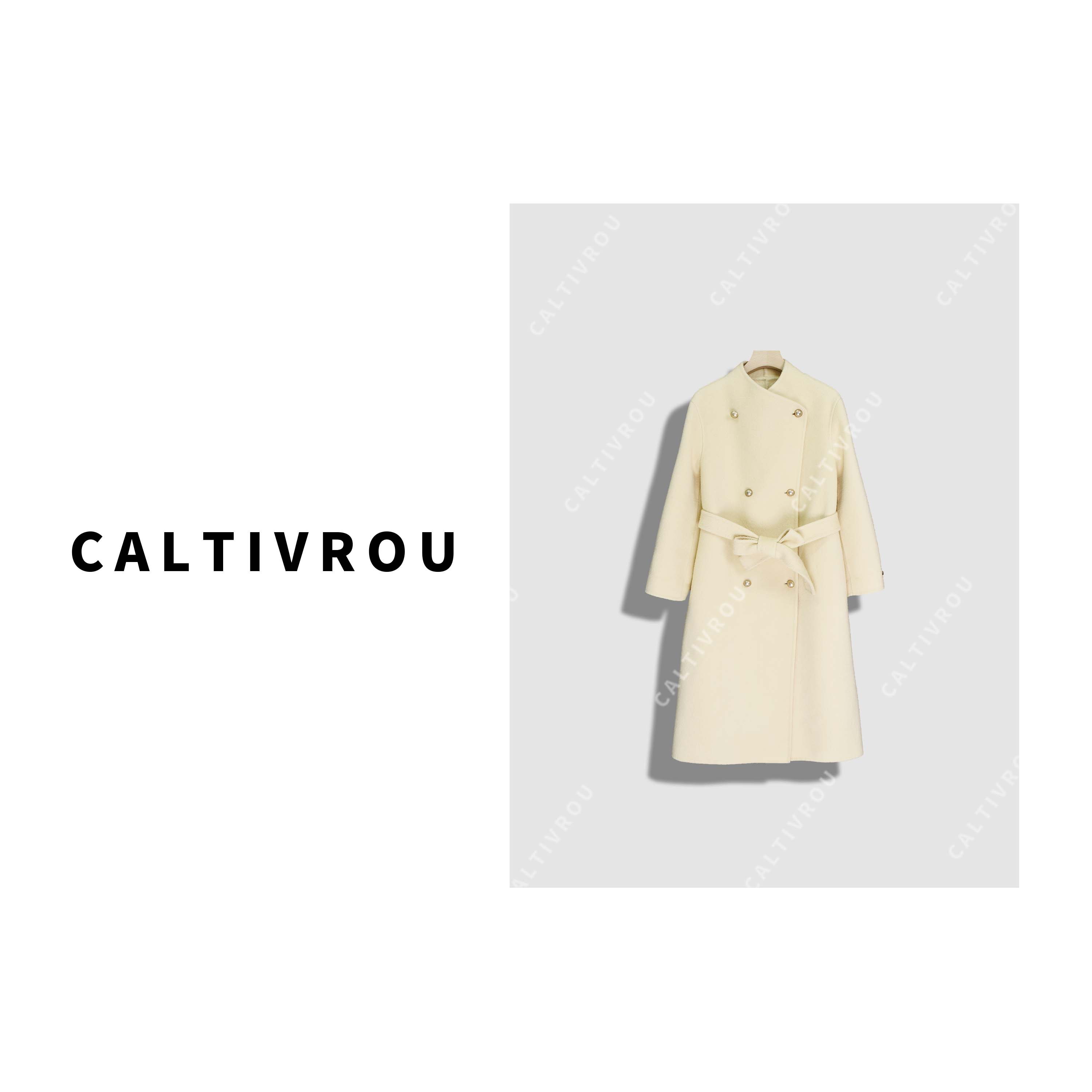 Caltivrou时尚气质百搭中长款百搭毛呢外套-Y19715Y