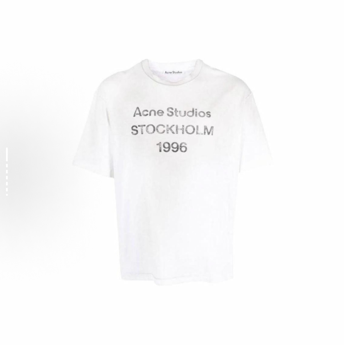 95新 Acne studio 1996系列字母印花圆领短袖直筒T恤 男款 L码