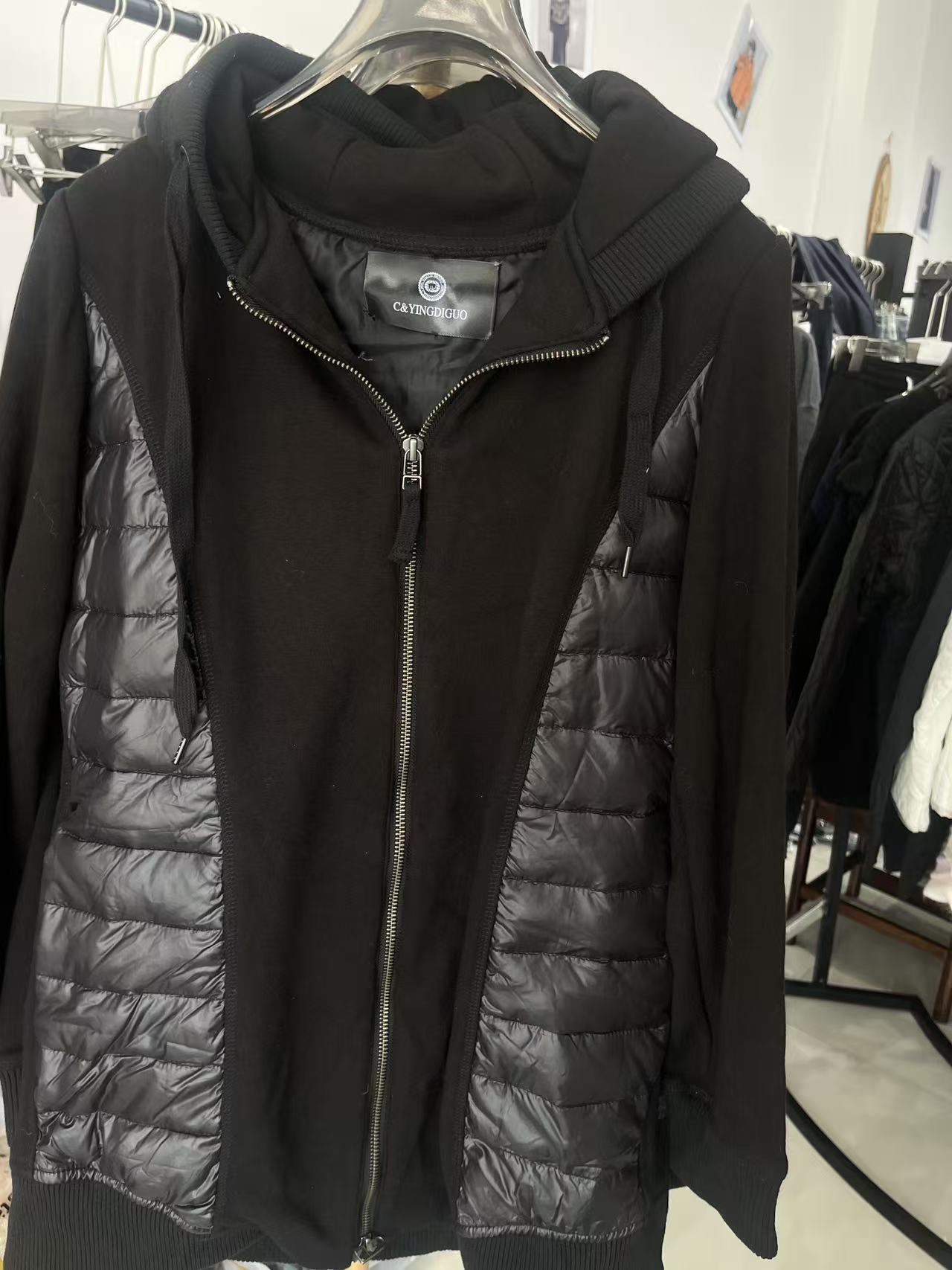 【丽姐宠粉】休闲棉服冬季新品加肥宽松连帽拼接棉袄外套S36