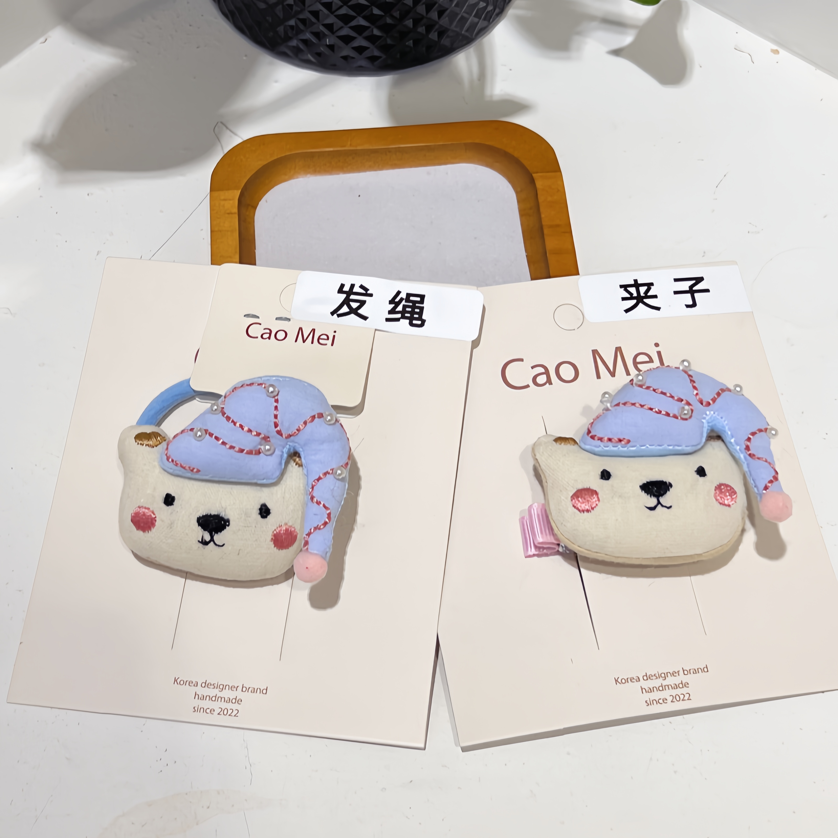 2025卡通秋季新品玩偶睡衣小熊儿童发饰卡通高弹力头绳夹子可爱