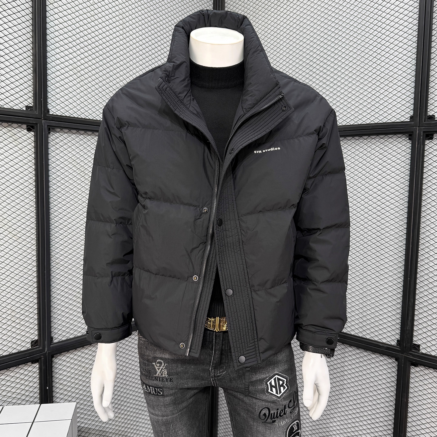 秋冬季新款羽绒服男款爆款2025新款正品男士纯色保暖立领时尚男装