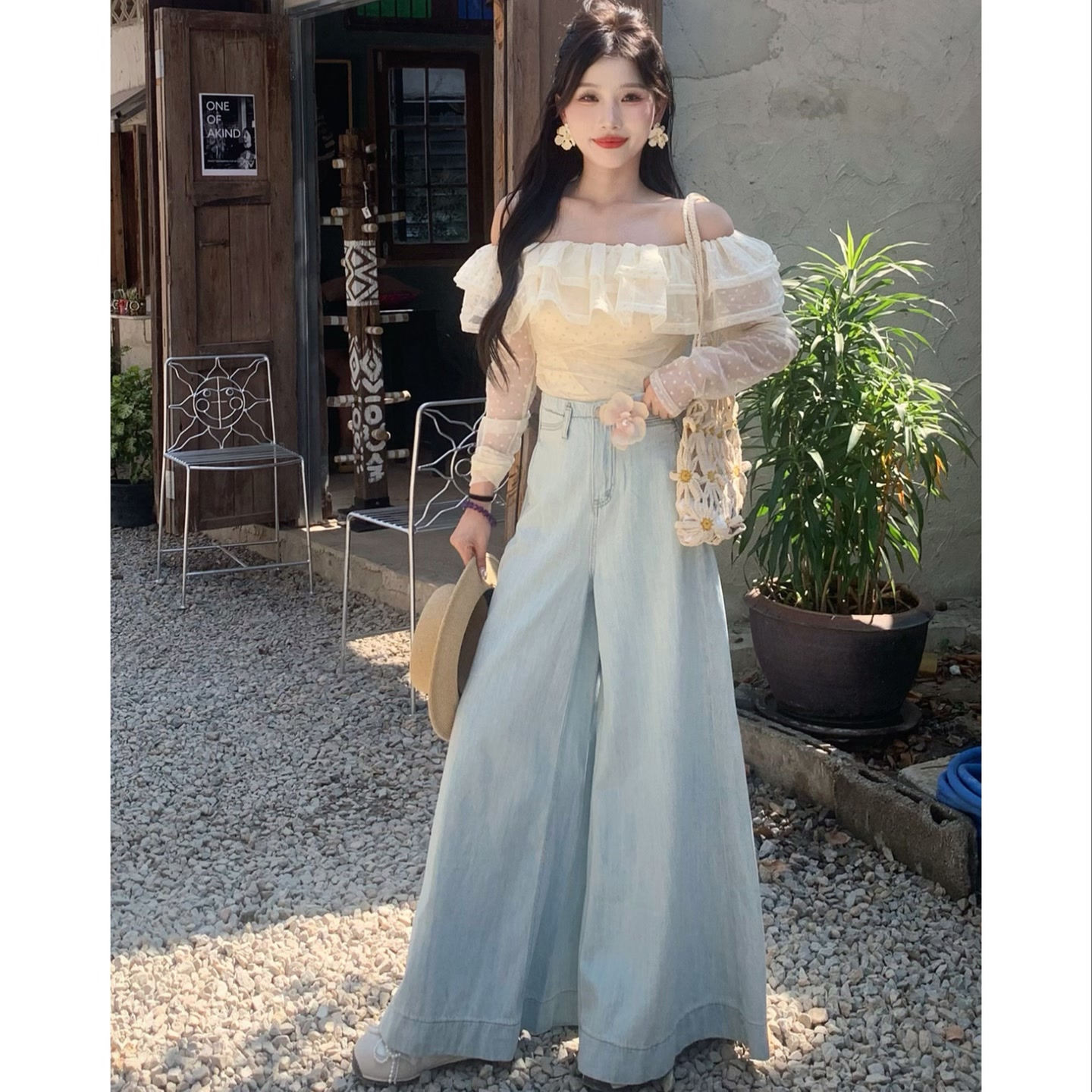 修腿担当–时髦遮肉显瘦阔腿牛仔裤