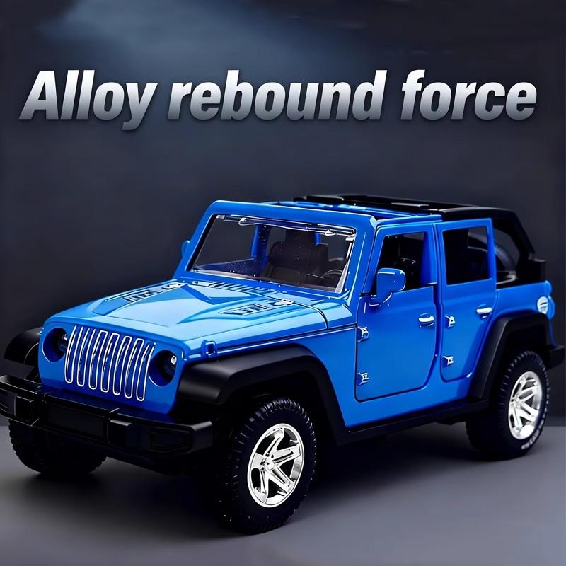 合金回力吉普车可开门敞篷越野车玩具模型小汽车模型摆件孩子礼物