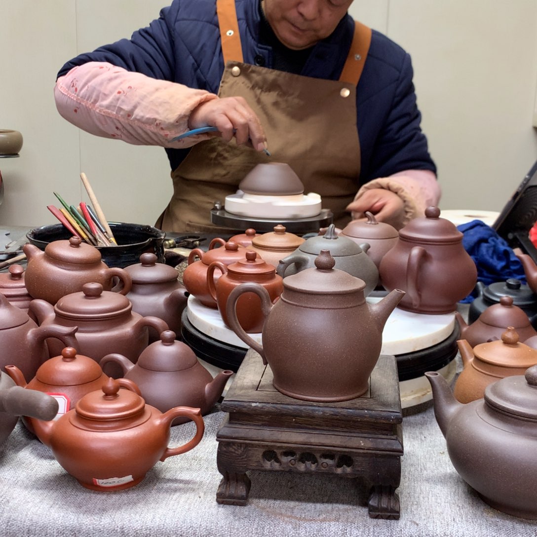 紫泥茶壶黑墩头紫泥复古旭帽180 C半手工定制作