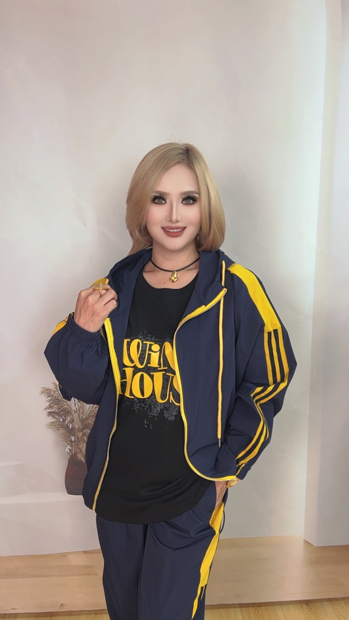 大码女装简风连帽三件套时尚秋季高质感穿搭