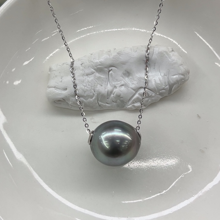 银S925镶嵌吊坠(赠链)海水珍珠14-15m