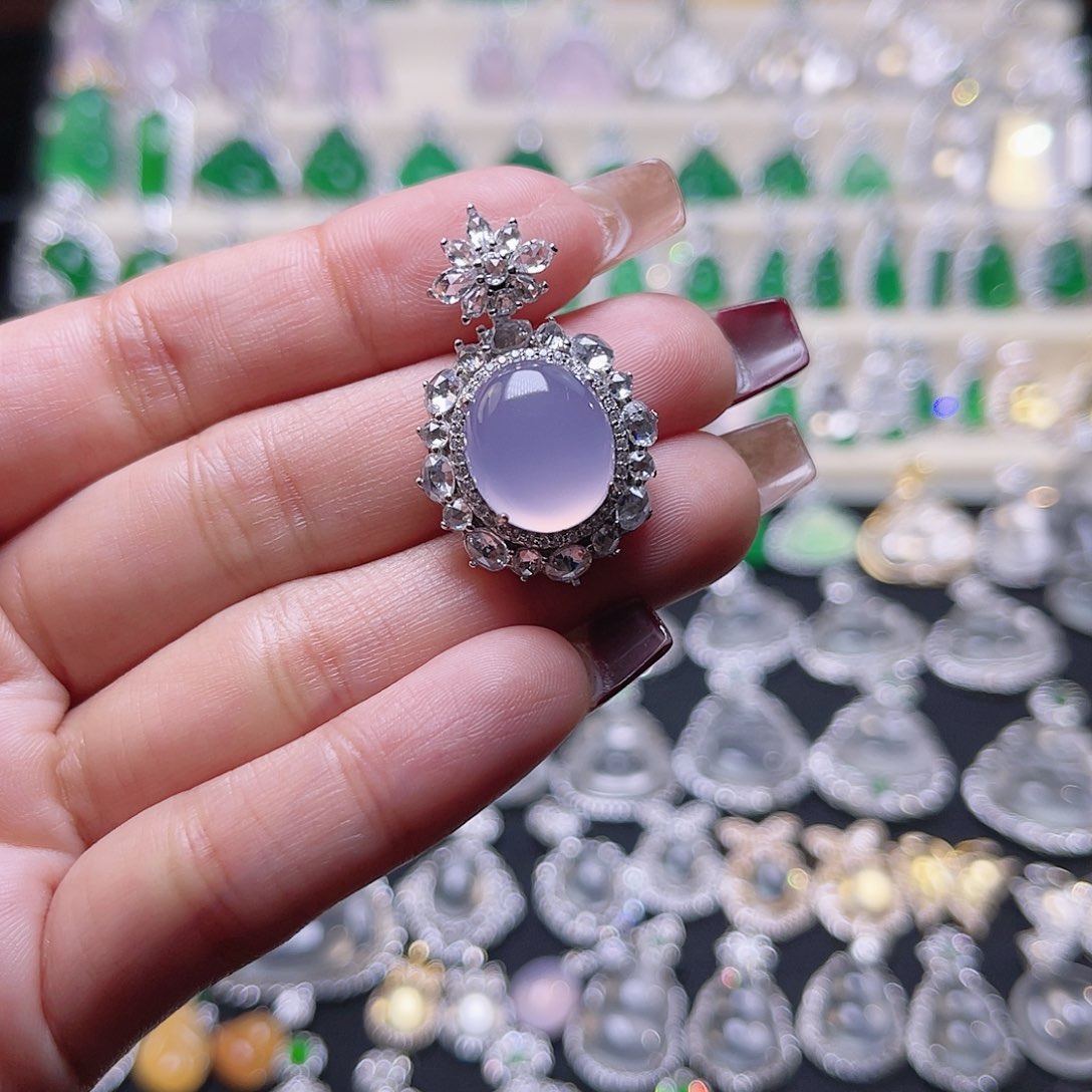 玛瑙/玉髓颈饰银S925镶嵌