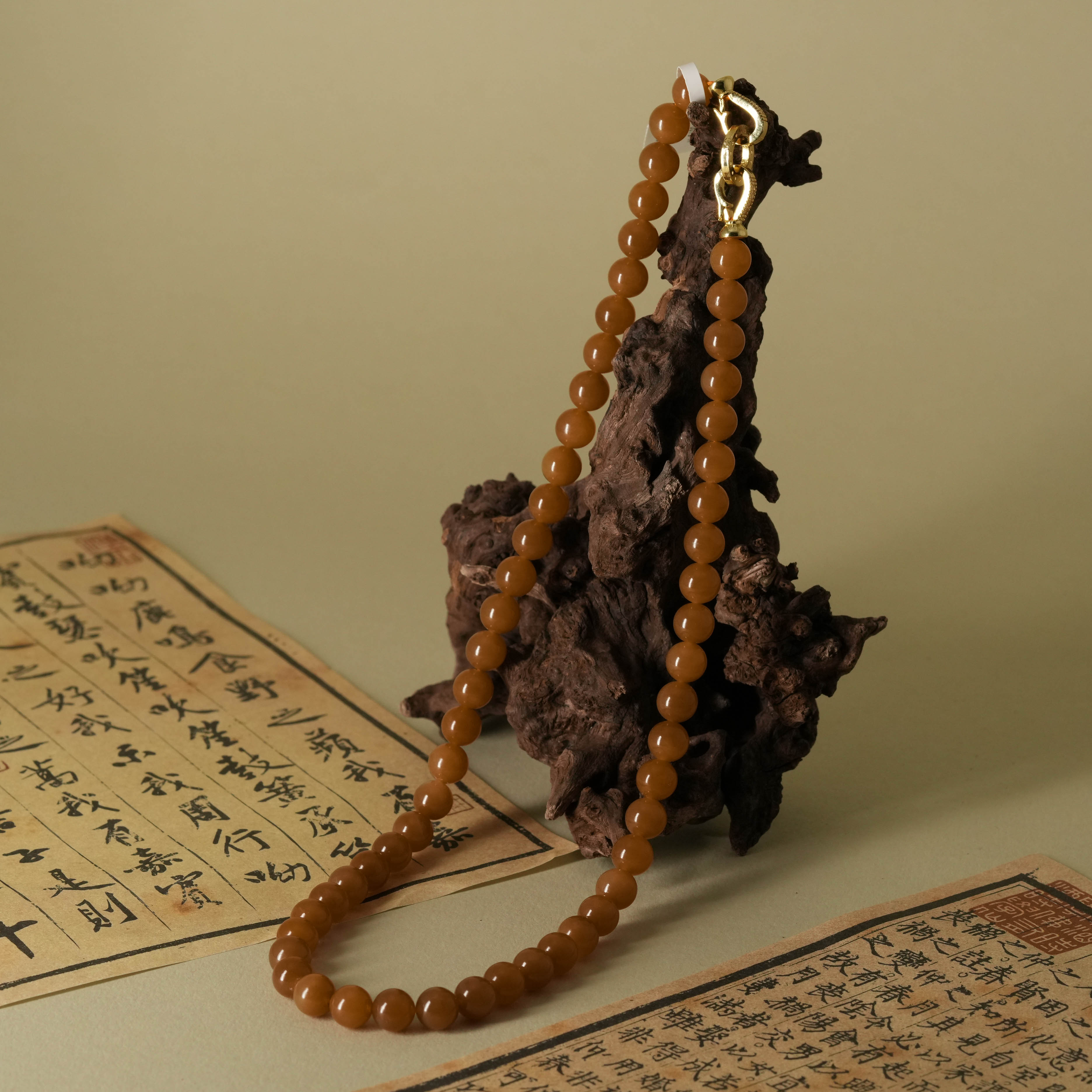 保嘉严选 Y1227 珍藏级和田玉精品且末红糖项链