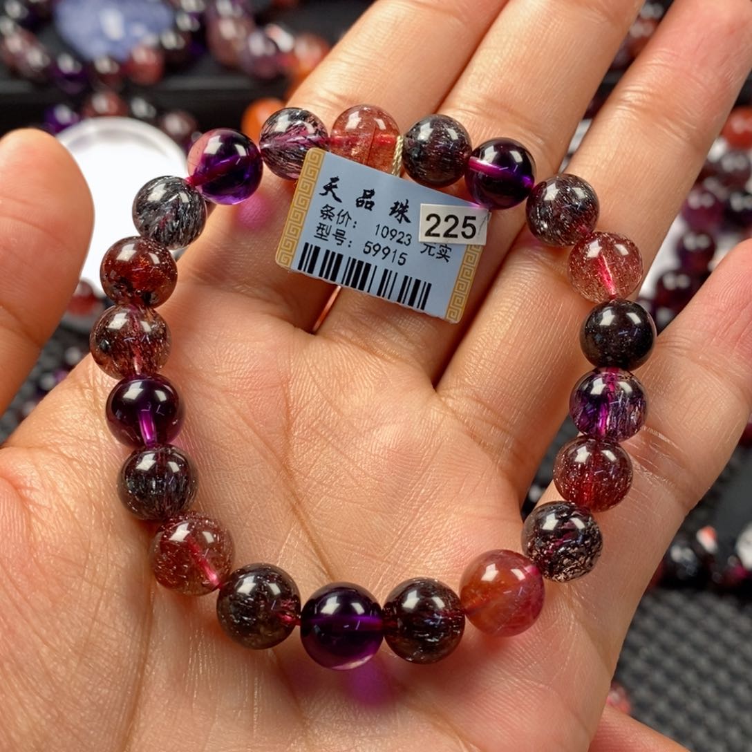 水晶手链未镶嵌黑加仑超七59915