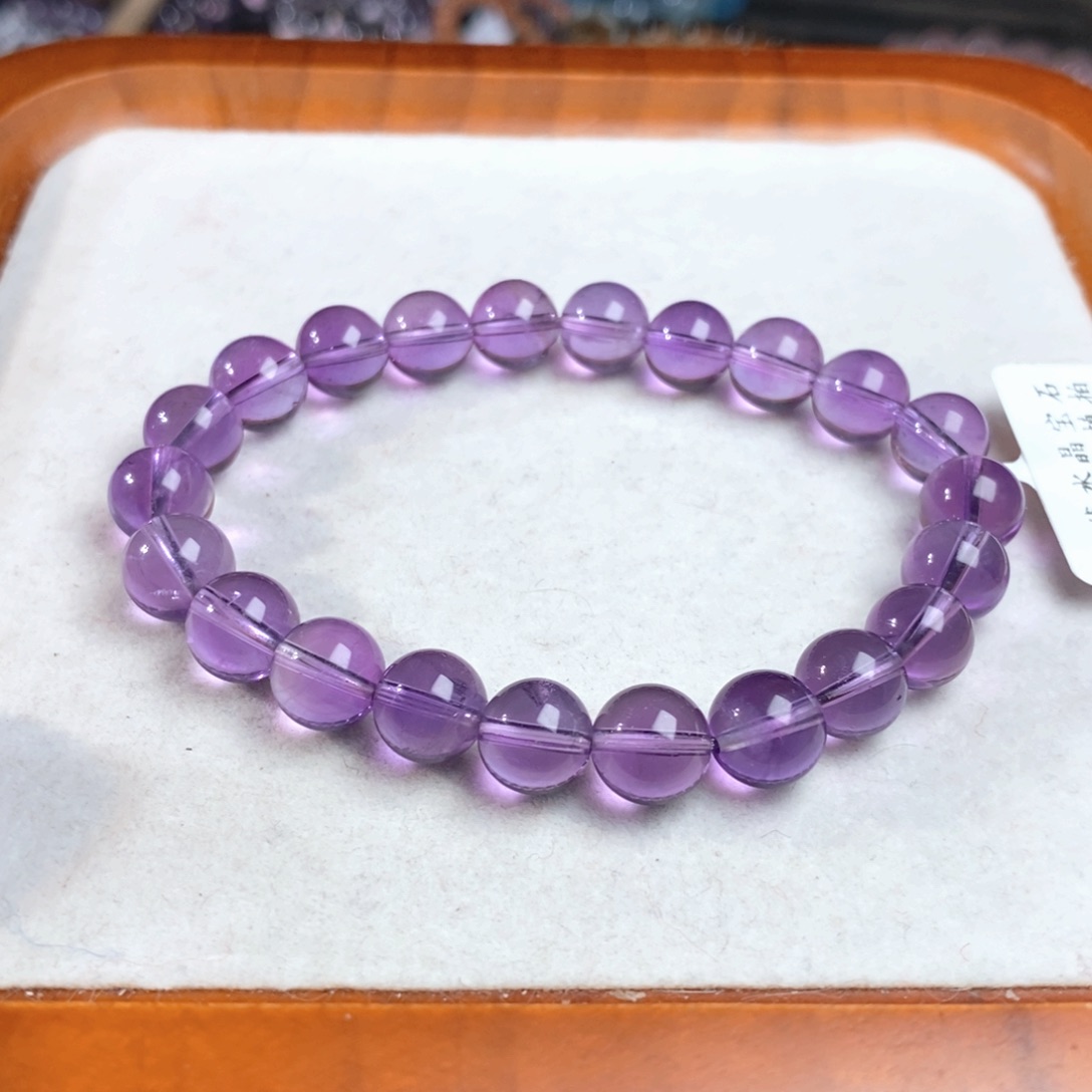 【闪购商品】水晶手链未镶嵌X****k高品紫水晶9mm