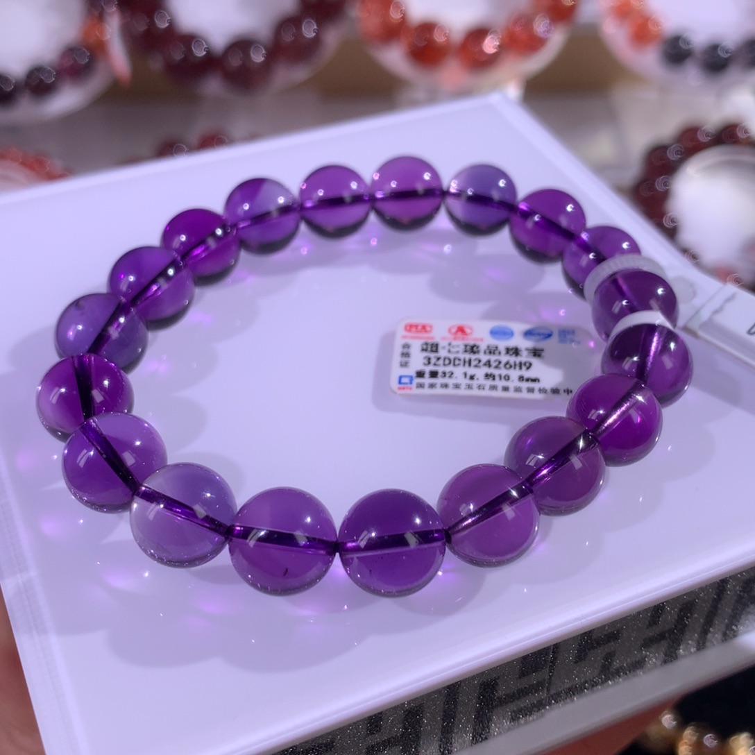 未镶嵌手链水晶紫水晶 10.8mm