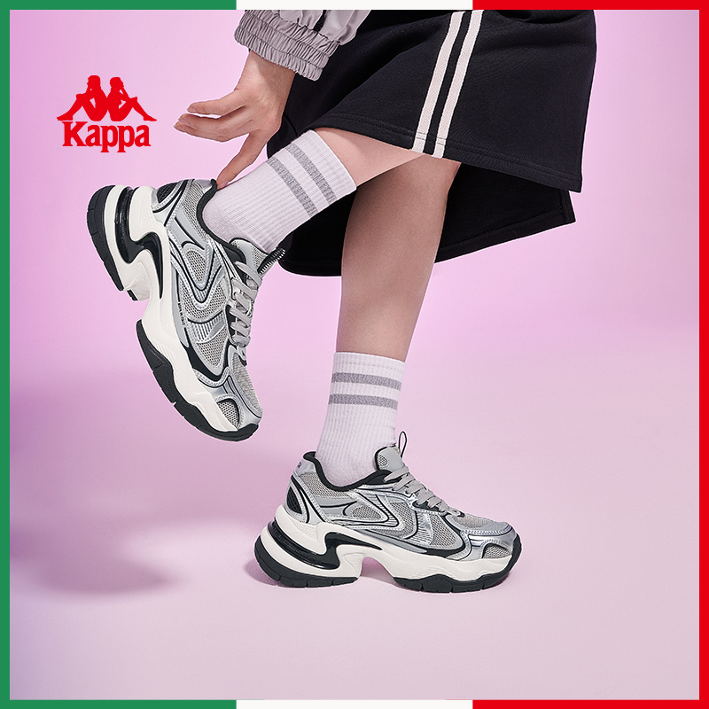 Kappa卡帕爆款厚底老爹鞋潮流女鞋百搭休闲运动跑步鞋子K0F45MC53