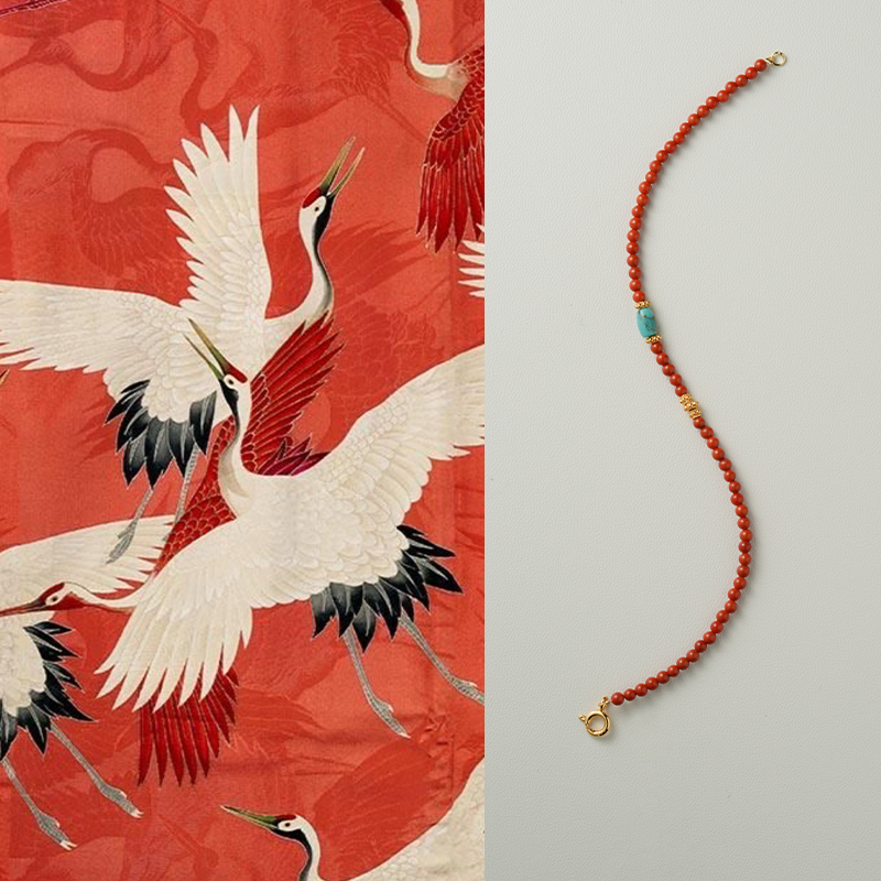 山萘原创「柿柿如意」新中式国风南红手链女百搭手串简约