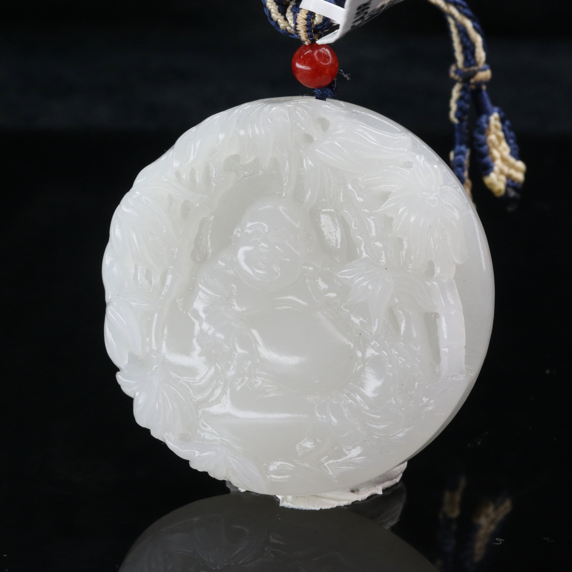 20和田玉羊脂白佛公牌/800441上海嘉禾拍卖