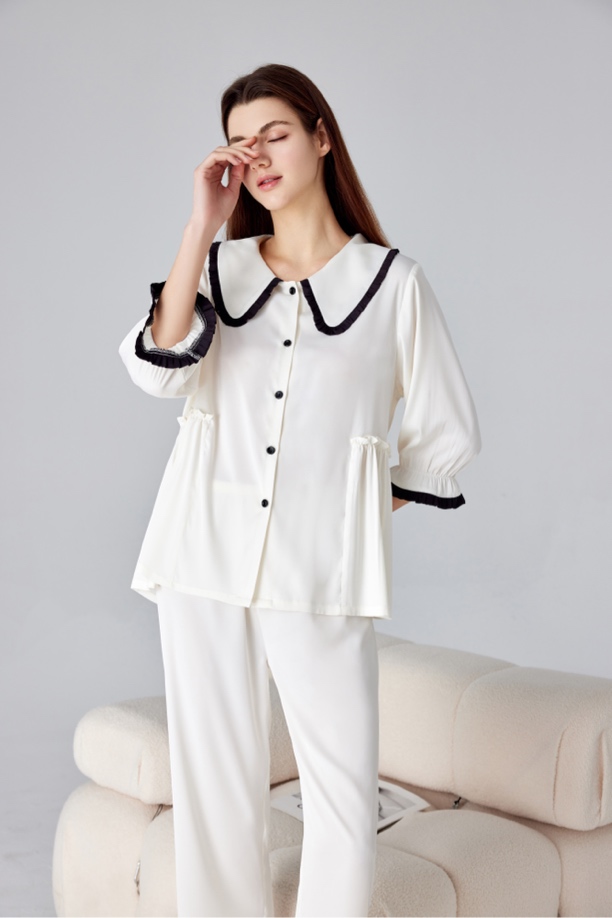 高货高级高端醋酸丝柔软亲肤轻奢高级感家居服套装女