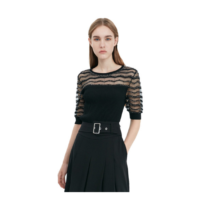 FALEMIG-歌系镂空针织衫EWE332M10400