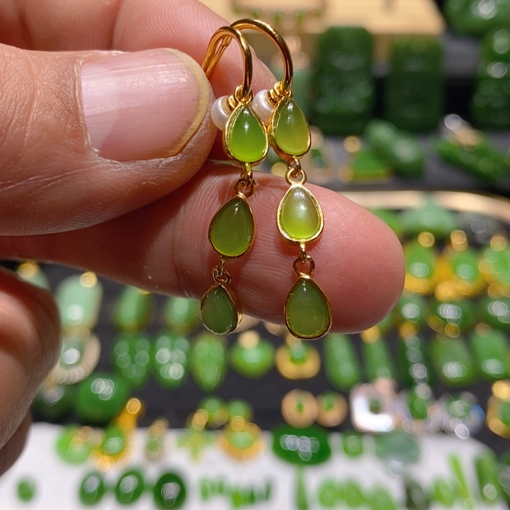 和田玉（碧玉）戒指银S925镶嵌