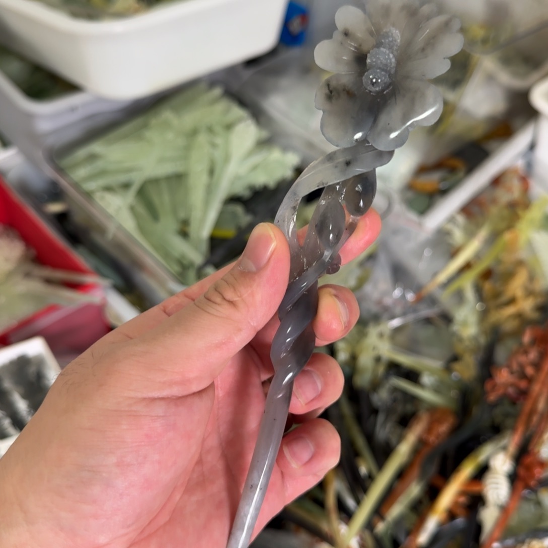 岫玉发饰未镶嵌岫玉发簪就是好看