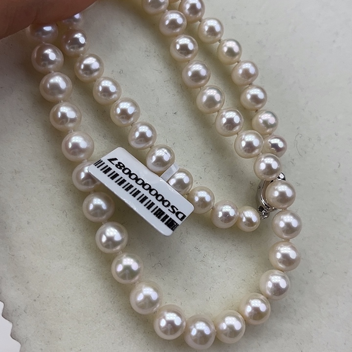 淡水珍珠颈饰银S925镶嵌➕极光8极光天女粉