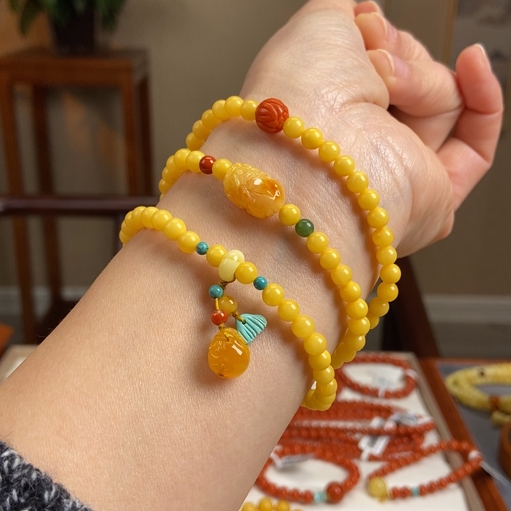 琥珀手链未镶嵌蜜蜡手串5