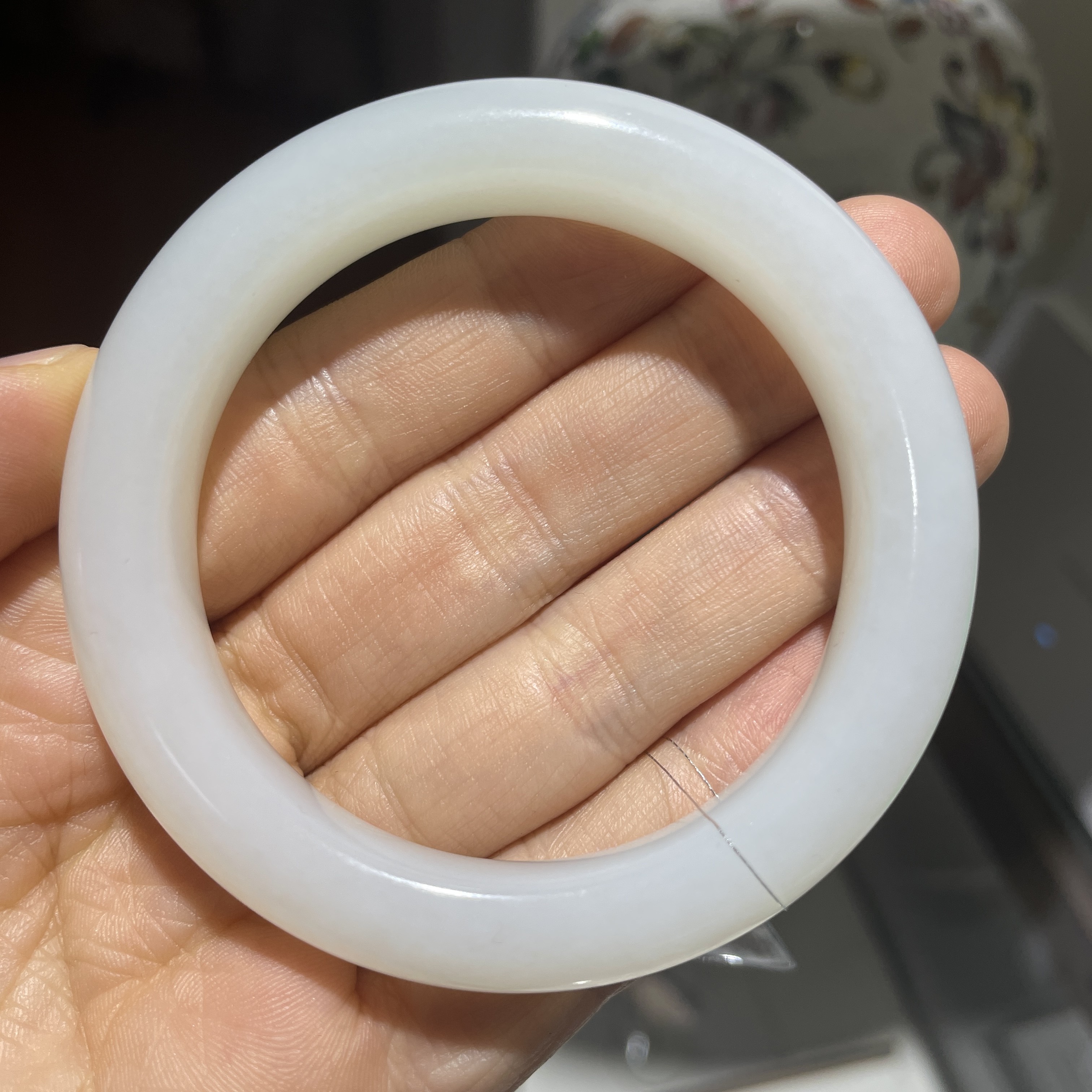 收藏级和田玉羊脂白玉手镯送妈妈羊脂玉手镯