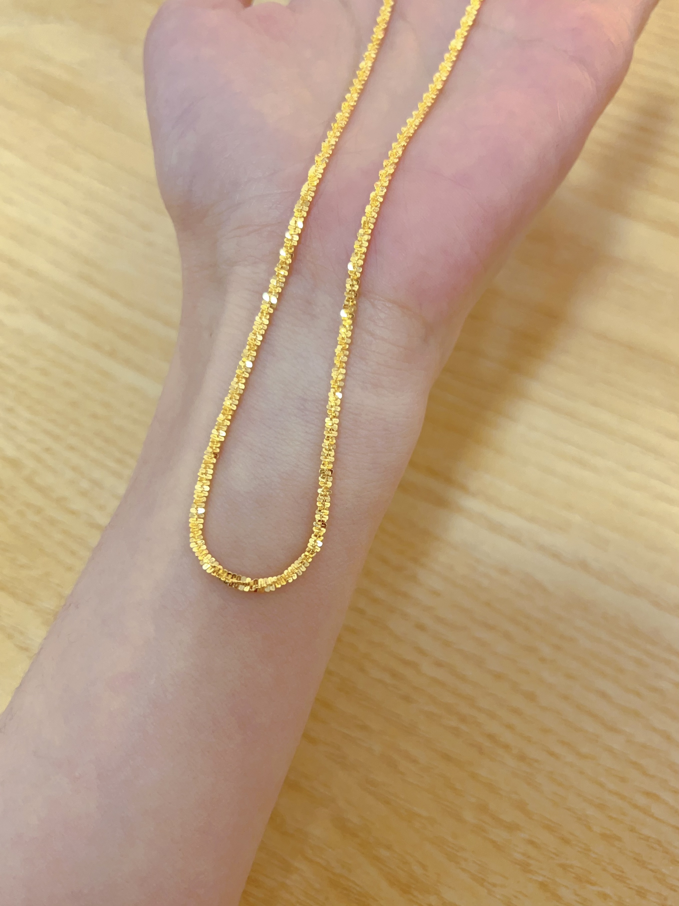 足金999 满天星菜花链项链 素链5G工艺黄金 按克卖 A3