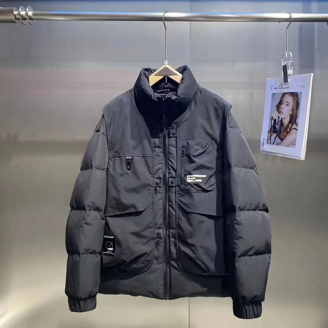 假两件冬季立领防寒服男士冲锋衣加厚保暖工装休闲外套男018