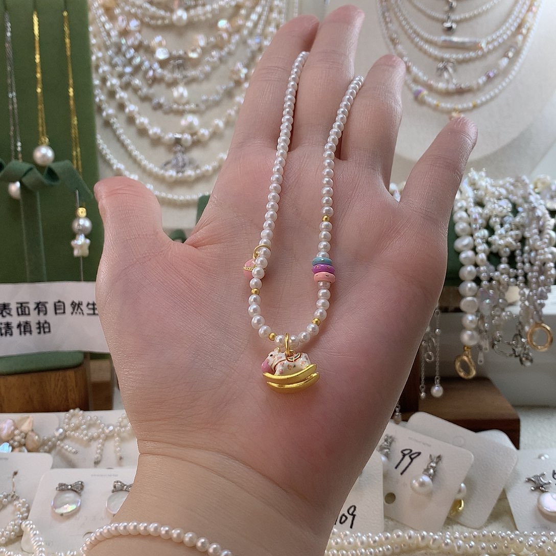 梅***姐颈饰淡水珍珠银S925镶嵌xm