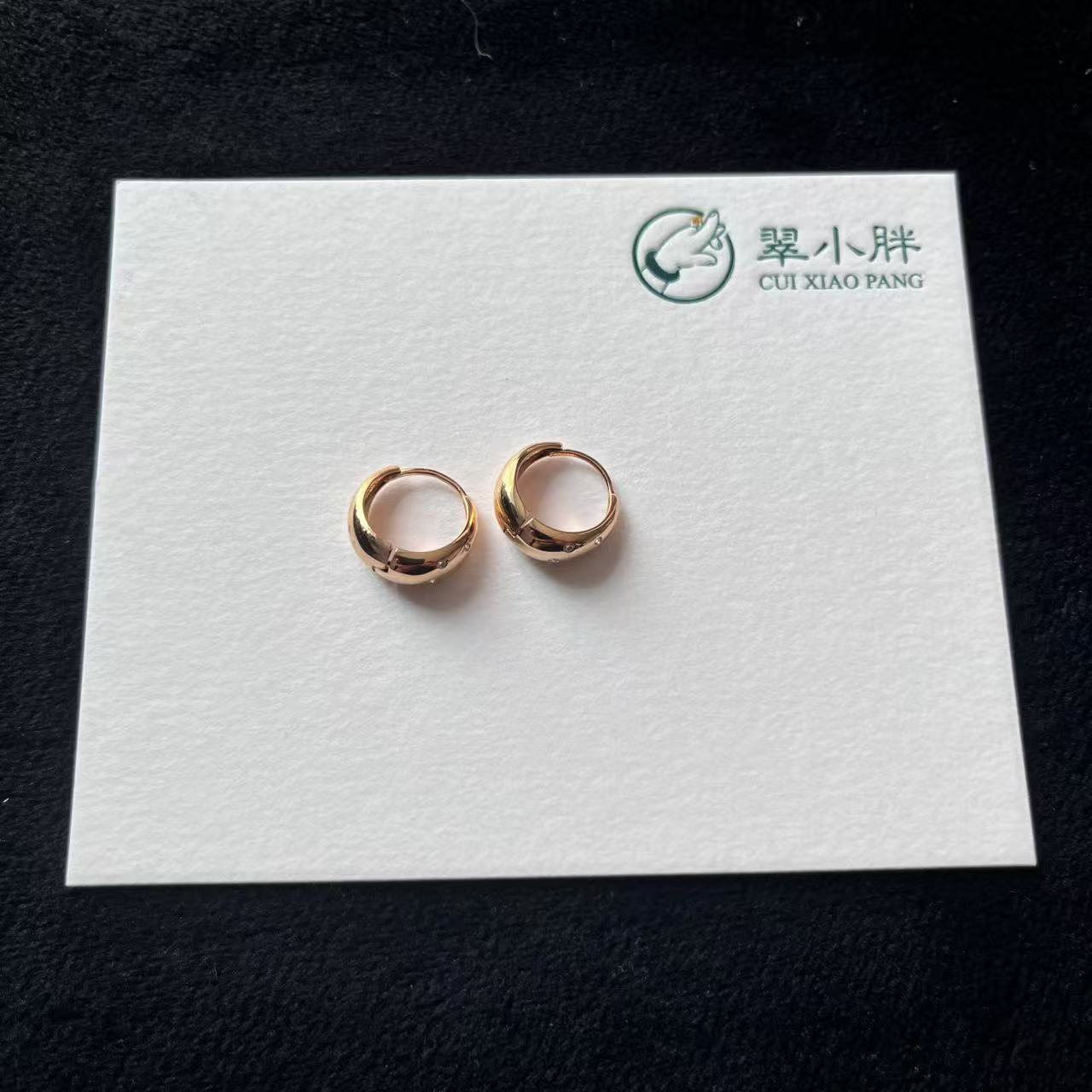 z翠小胖 18k镶钻石耳环一对 正负允差0.1g 多样性发1