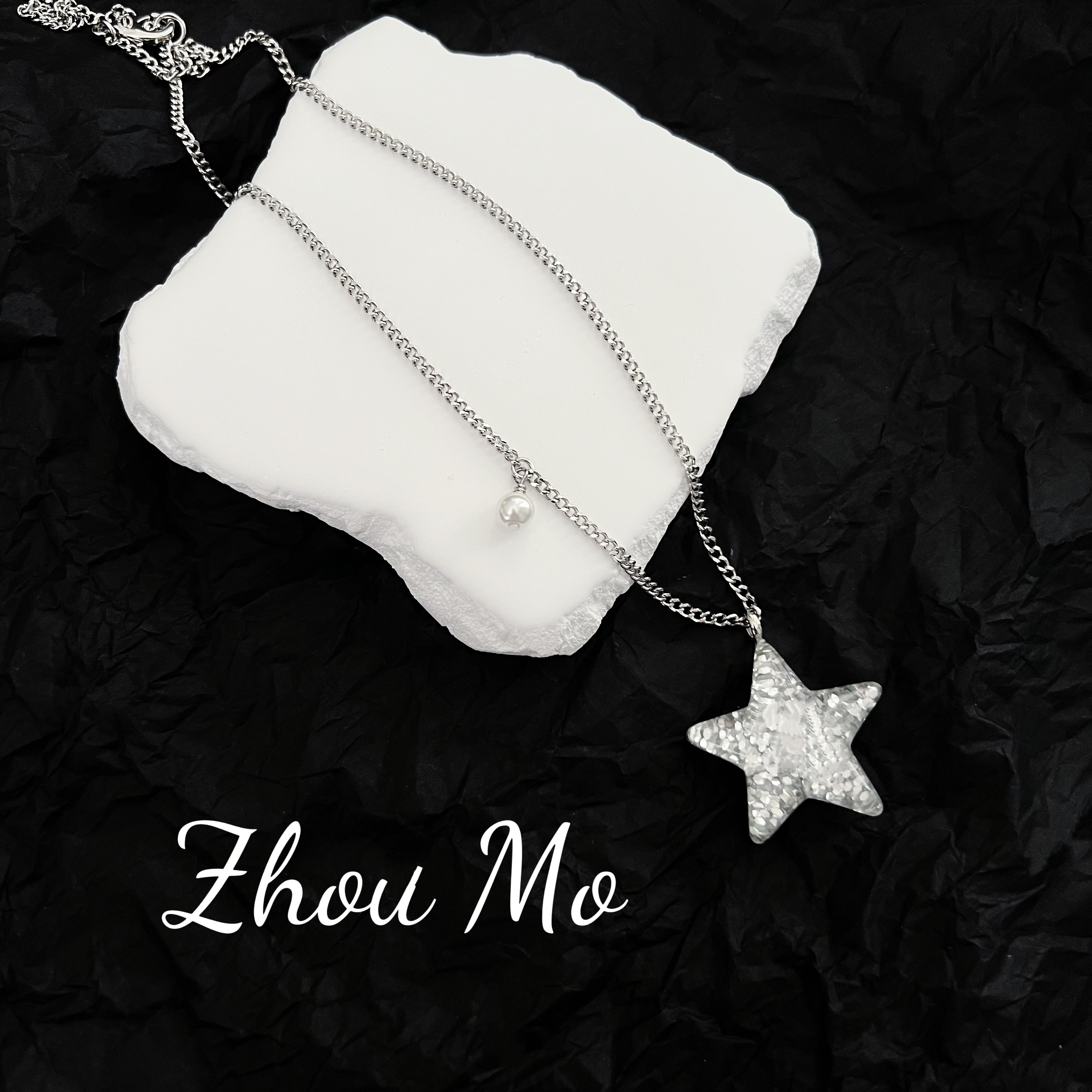 铜合金项链 【MOMO】重工五角星项链 B-251