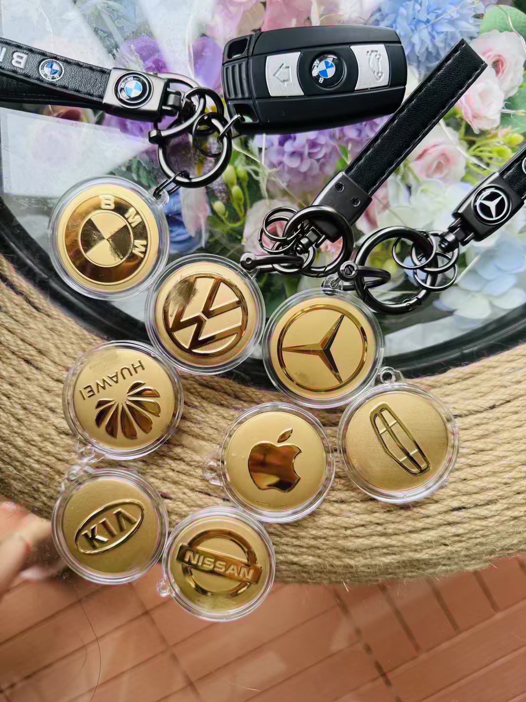 高版单双面车标999爆款车标钥匙扣送礼送闺蜜送老公钥匙扣财库贴