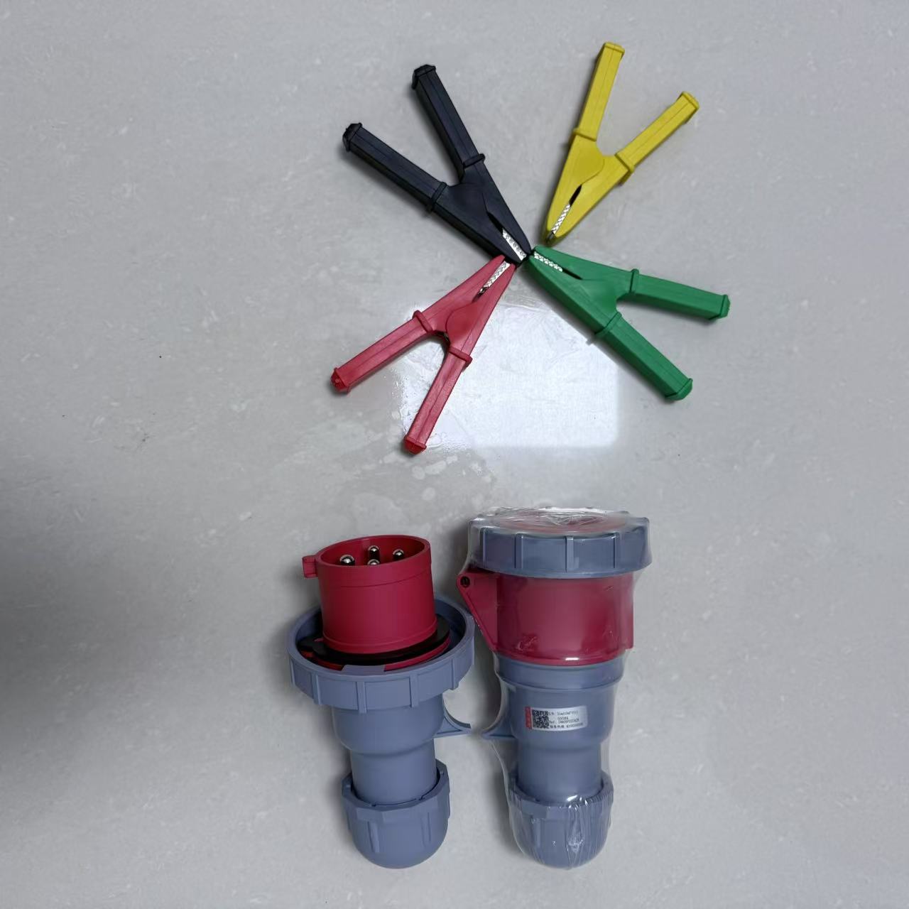 快接头380V32A通用接头/纯铜鳄鱼夹子套组/纯铜接电插针