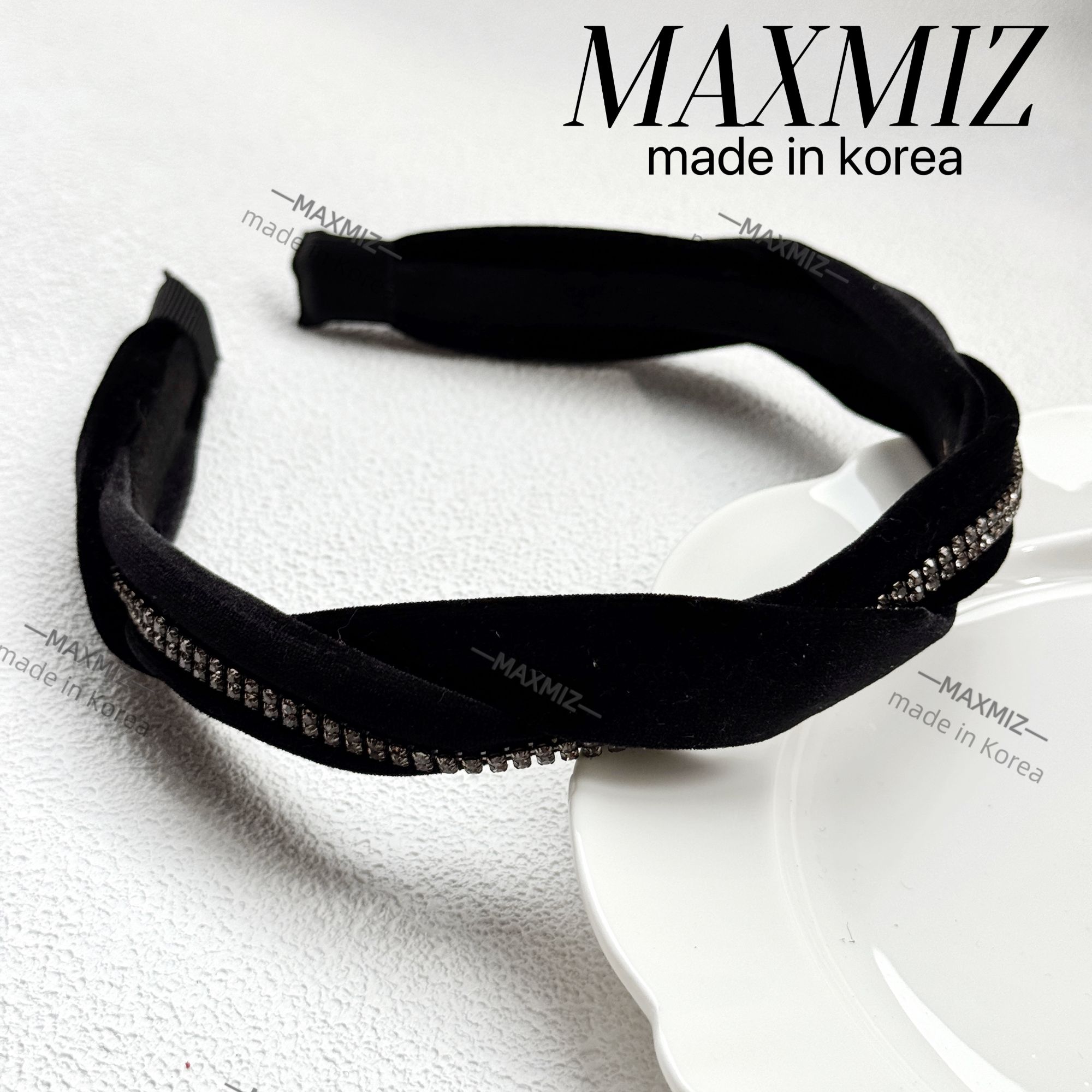 东大门 韩国新款 秋冬丝绒缠绕闪钻发箍 3071