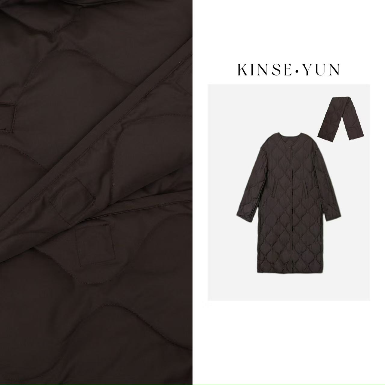 KINSE YUN『福禄羽』90白鸭绒葫芦衔缝保暖羽绒服外套QD1662