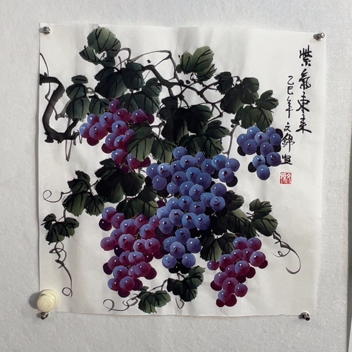 国画三尺手绘国画葡萄