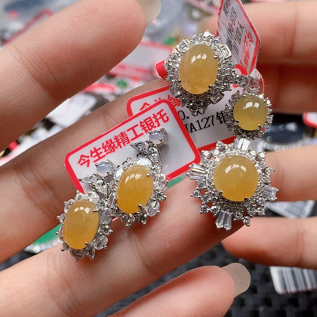 翡翠银S925镶嵌戒指