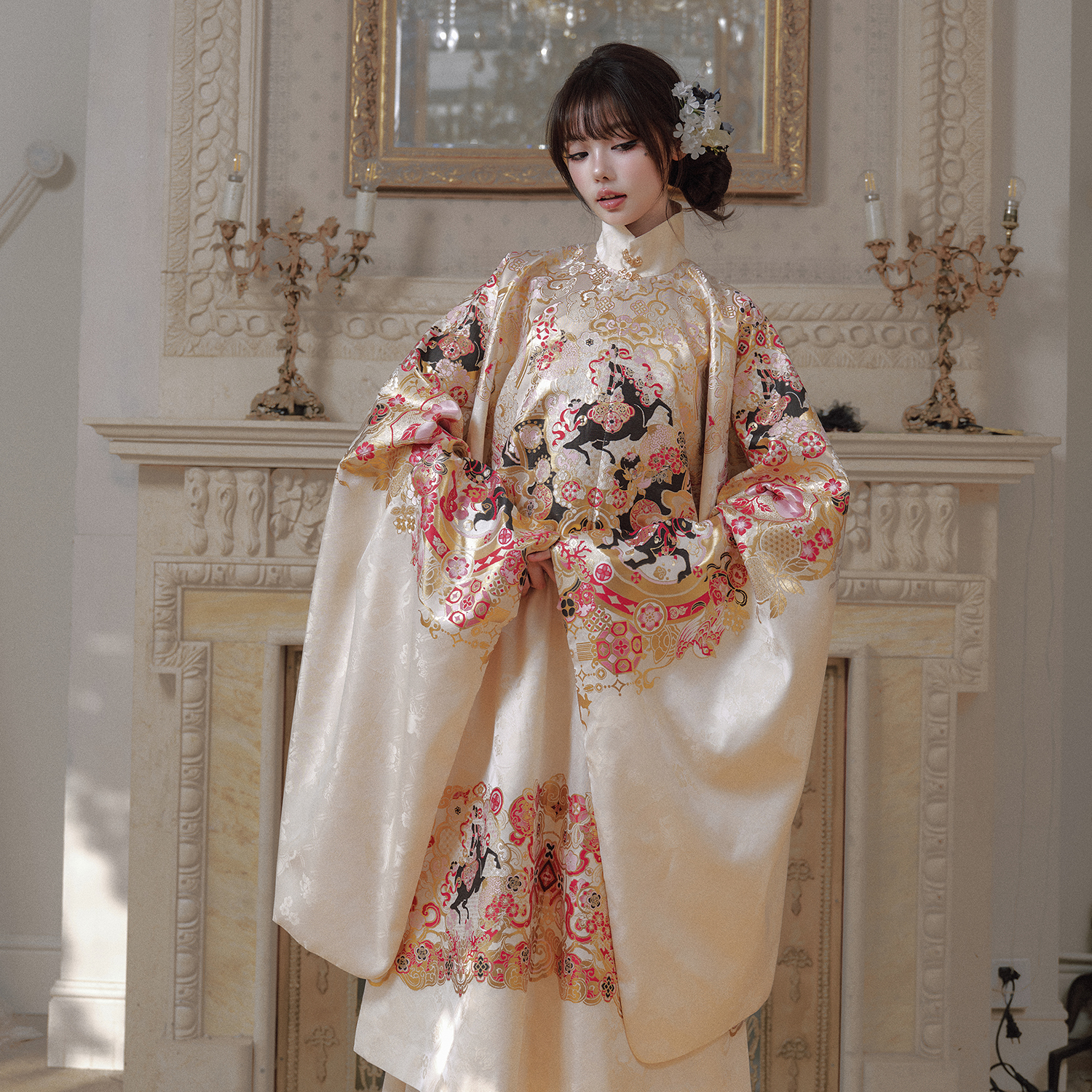 一木胡桃【金缕玉骧】马年限定明制汉服女秋冬立领长袄马面裙套装