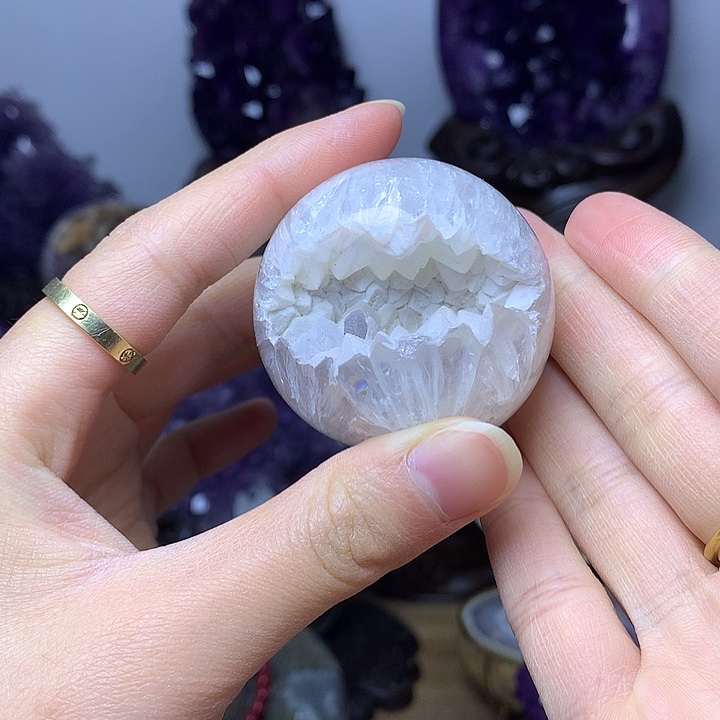 未镶嵌摆件紫晶开口笑