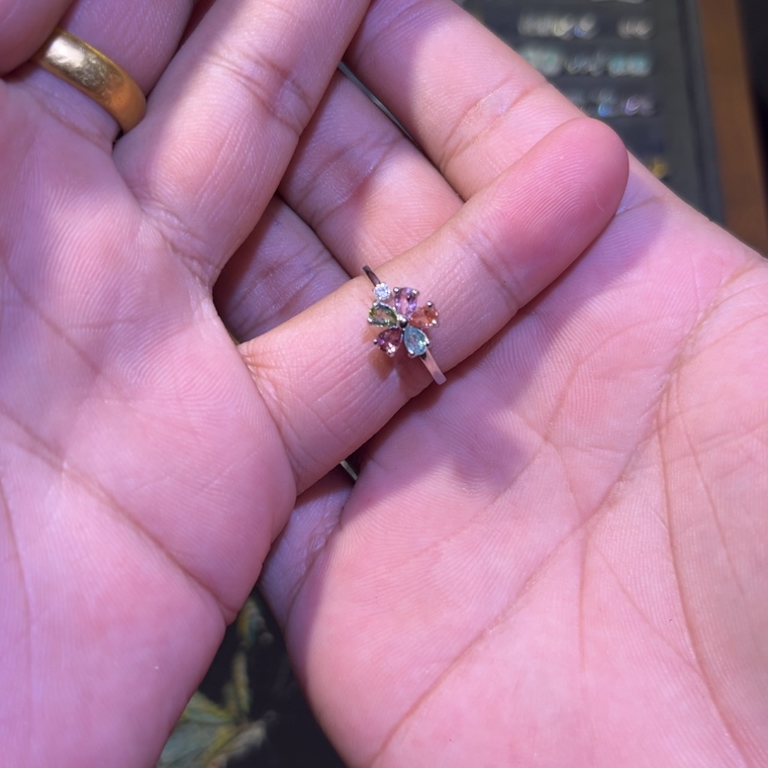 碧玺戒指银S925镶嵌